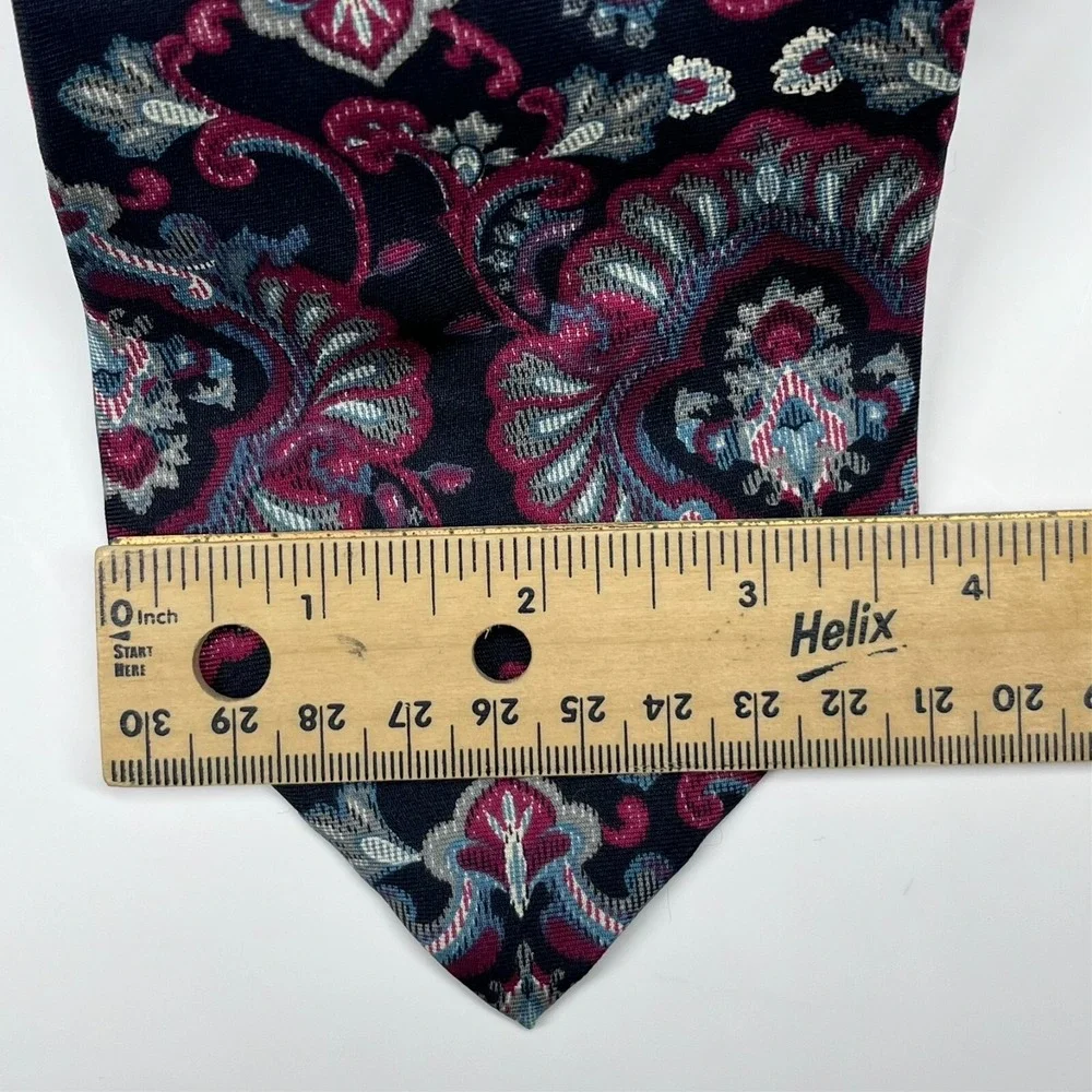 Christian‎ Dior Monsieur Silk Men's Necktie Black Paisley Made In USA